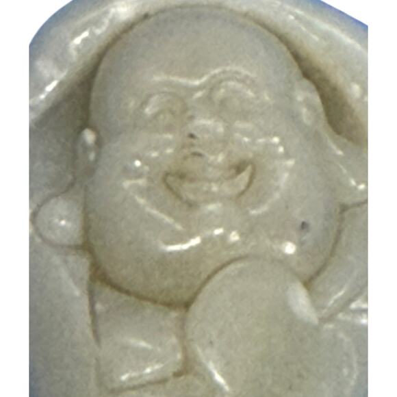 Chinese Polished Nephrite Jade Carved Smiling Buddha 1 1/2” Tall Pendant - Picture 3 of 14
